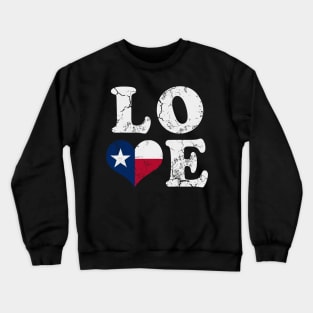 Love Texas Flag Heart Texan Crewneck Sweatshirt